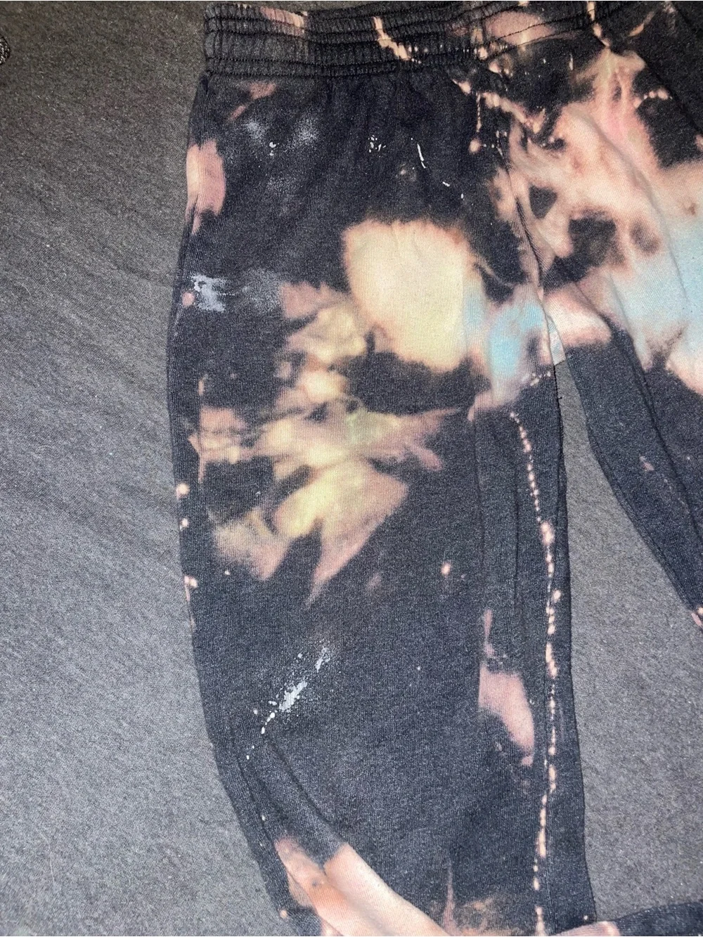 Kids butter destroyed Tie-Dye Black Jogger Pants - Multicolor